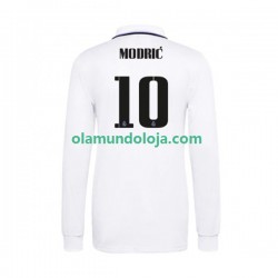 Camisola Real Madrid Modrić 10 Homem Equipamento Primeiro 2022-2023 Manga Comprida